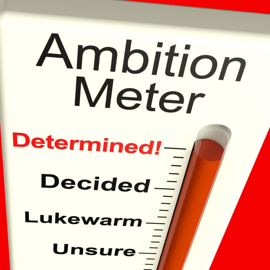 Ambition scale showing determined